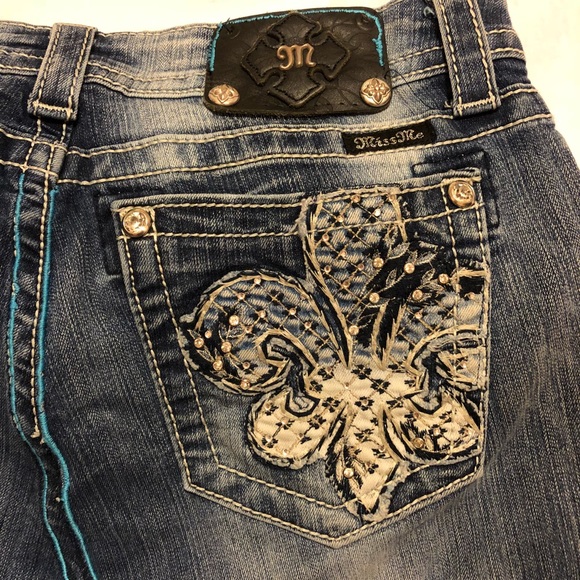 Miss Me Denim Skirt with Multi-Color Ruffles - Picture 4 of 7